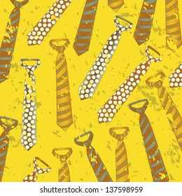 Illustration of pattern ties, men's ties colorful retro, vector illustration