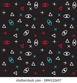 Illustration pattern urban esoteric with colors and background for fashion design and other products