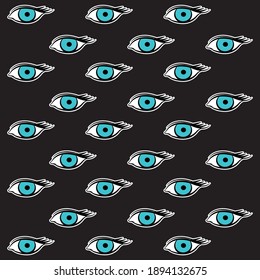 Illustration pattern urban esoteric eyes with colors and background for fashion design and other products