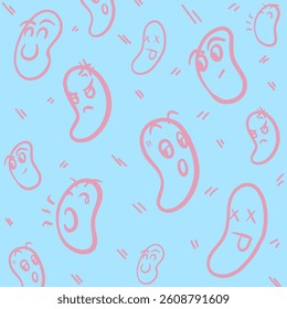 illustration pattern various simple funny expressions