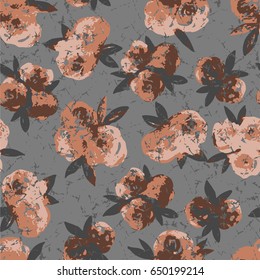 Illustration of a pattern with watercolor flowers