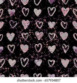 Illustration of a pattern with watercolor hearts