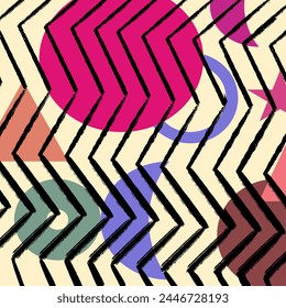 Ilustración patrón de onda y Formas con estilo hecho a mano. La Ilustración es adecuada para utilizar el fondo de arte abstracto y el contenido de contraste.