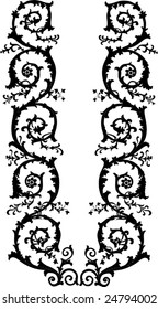 illustration with patterned strip isolated on white background