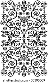 illustration with patterned strip isolated on white background