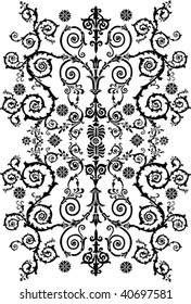illustration with patterned strip isolated on white background