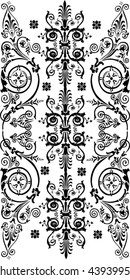illustration with patterned strip isolated on white background