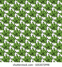 Illustration Patterns of Leaves Arranged in Shape of Flower