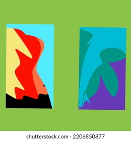illustration of patterns on rectangles that have different colors