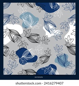 Illustration pattren floral, leaf, leaves isolate. Seamless pattren design textile, and all promotional media