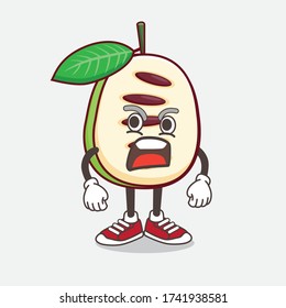 An illustration of Pawpaw Fruit cartoon mascot character with angry face
