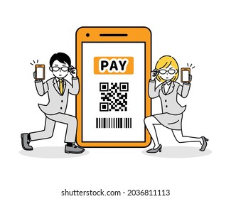 Illustration to pay with a smartphone.