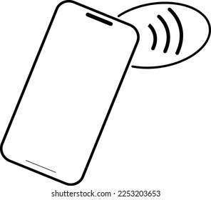 illustration of payment via NFC, pay without cash