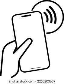 illustration of payment via NFC, pay without cash