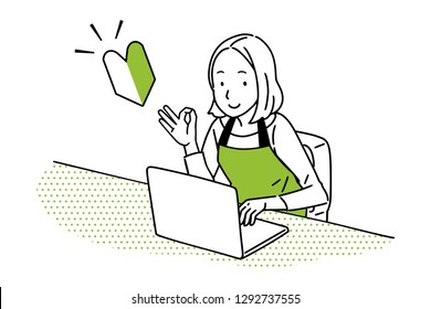 Illustration of PC beginner OK.