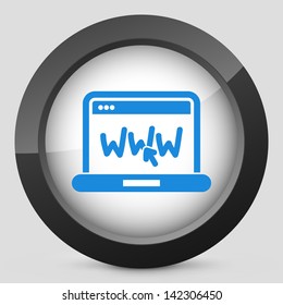 Illustration of pc internet connection icon