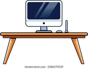 ILLUSTRATION OF PC ON A TABLE