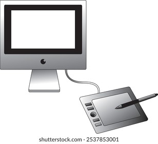 Illustration of a PC pen tablet