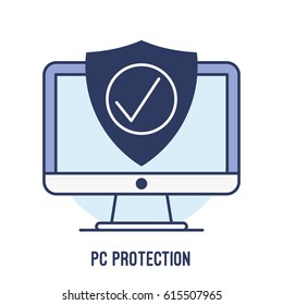 Illustration Pc Protection Stock Vector (Royalty Free) 615507965 ...