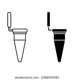 illustration of PCR tube with the lid icon vector