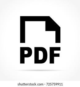 Illustration of pdf document icon on white background