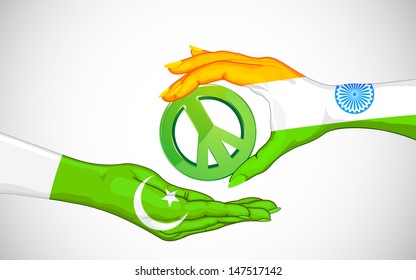 illustration of peace between India and Pakistan