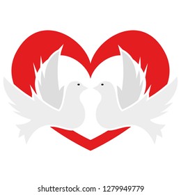 Illustration Peace Doves Heart for the creative use in graphic design