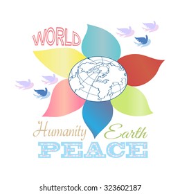 Illustration with peace and earth concept.