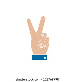 illustration of peace hand gesture icon
