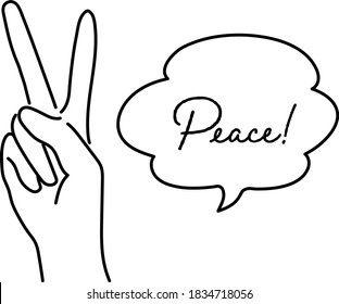 Illustration of a peace sign hand representing peace and joy
