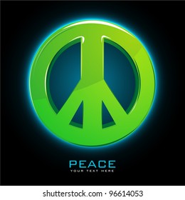 illustration of peace sign on abstract background