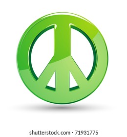 illustration of peace sign on isolated white background