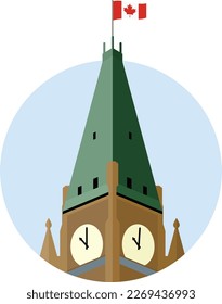 An illustration of the Peace Tower