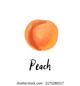 Illustration of a peach isolated on a white background