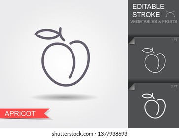 Illustration Of Peach Outline Icon With Shadow