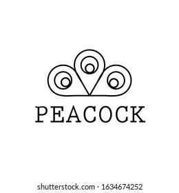 Illustration peacock tail minimalist logo vector design