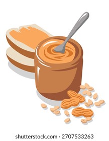 Ilustración de una mantequilla de maní