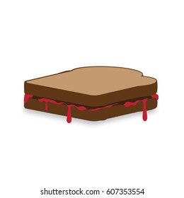 An illustration of a peanut butter and jelly sandwich