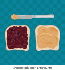 Illustration Peanut Butter and Jelly  Vector Image