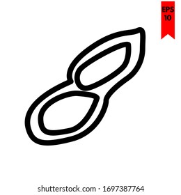 illustration of peanut flat icon