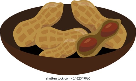 Illustration of peanuts on a plate