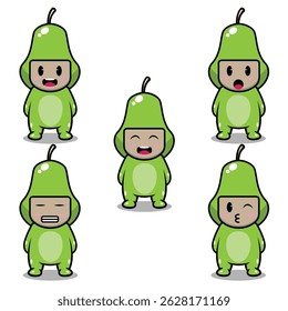 The Illustration of Pear Fruit Emoji