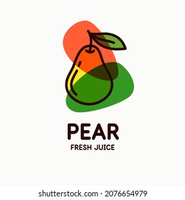 Illustration of a pear in a modern style. Isolated image on a light background. Vector icon.