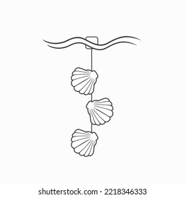 illustration of pearl farming, vector art.