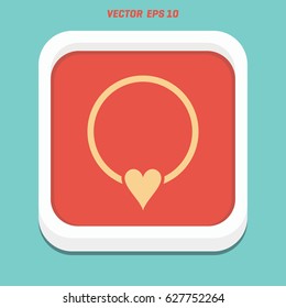 Illustration of pearl necklace icon on white background