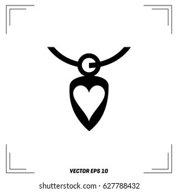 Illustration of pearl necklace icon on white background