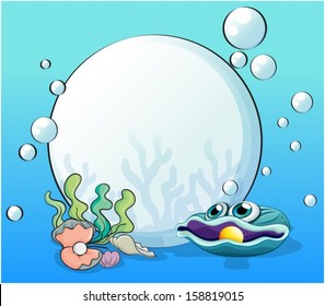 Illustration of the pearls under the sea