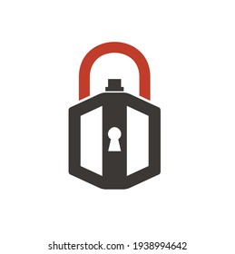 illustration of pedals and padlocks combination, icon to lock or bike security.