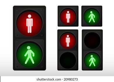 Illustration of pedestrian traffic light