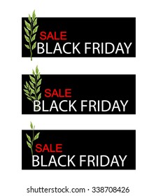 Illustration of  Pedilanthus Tithymaloides or Redbird Cactus on Black Friday Shopping Banner for Start Christmas Shopping Season.